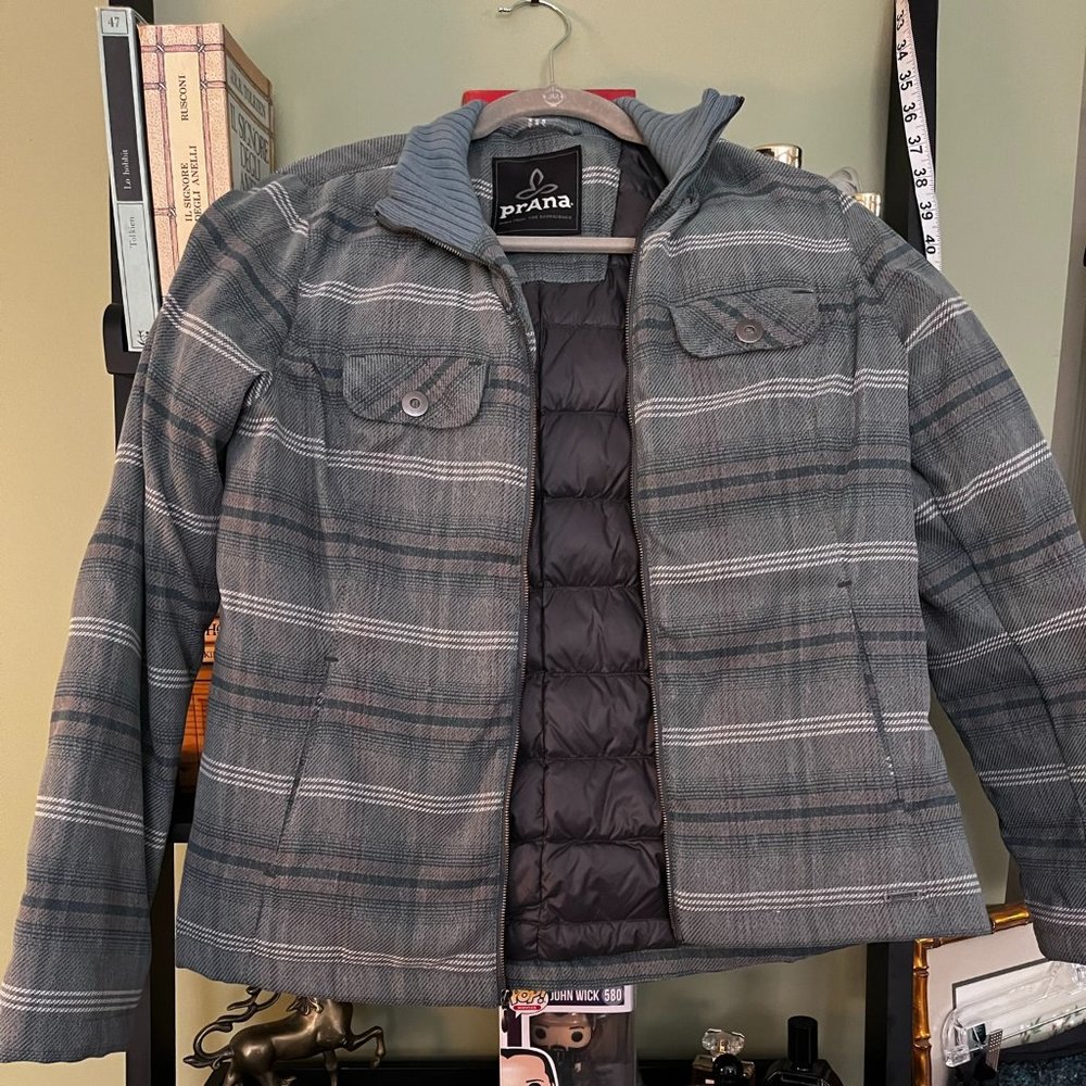 Taupe & Sage Plaid Down Bomber-Shacket